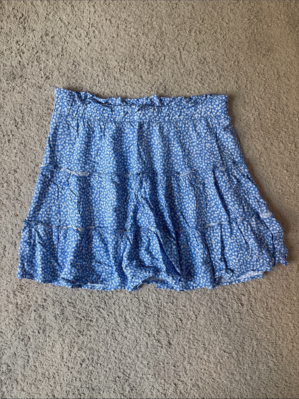 Wild Fable - Blue Floral Tiered Mini Skirt